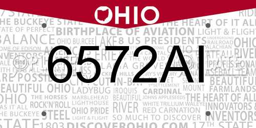 6572AI Ohio License Plate