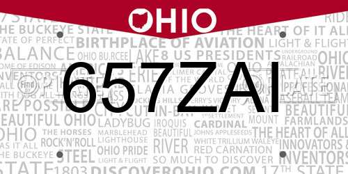657ZAI Ohio License Plate