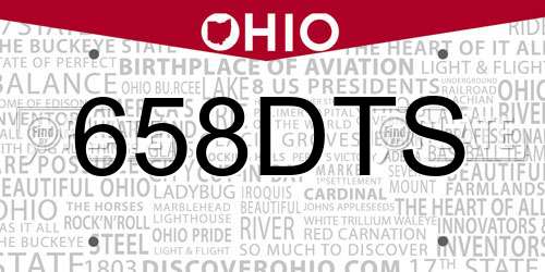 658DTS Ohio License Plate