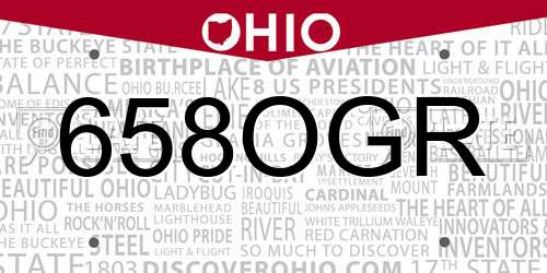 658OGR Ohio License Plate