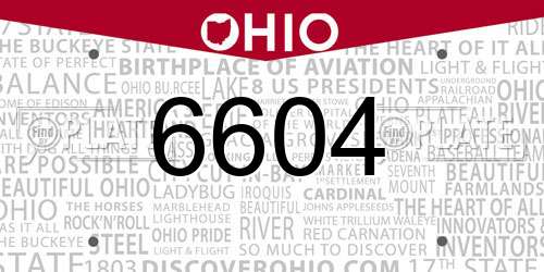 6604 Ohio License Plate
