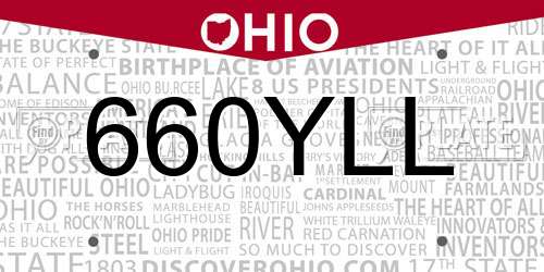 660YLL Ohio License Plate