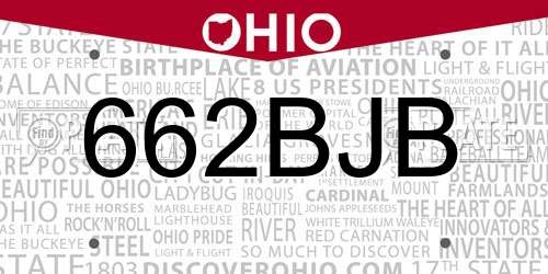 662BJB Ohio License Plate