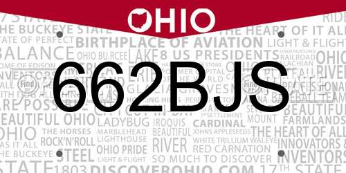 662BJS Ohio License Plate