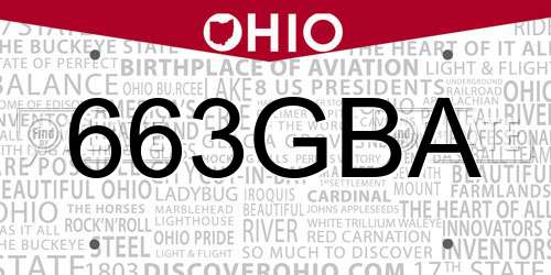 663GBA Ohio License Plate
