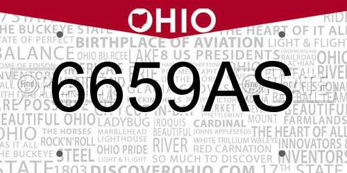 6659AS Ohio License Plate
