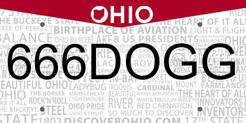 666DOGG Ohio License Plate