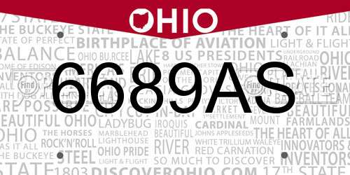6689AS Ohio License Plate