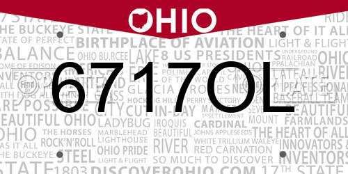 6717OL Ohio License Plate