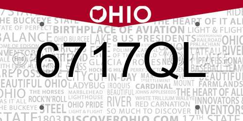 6717QL Ohio License Plate