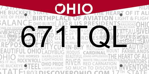 671TQL Ohio License Plate