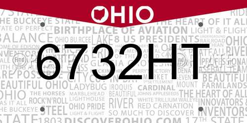 6732HT Ohio License Plate