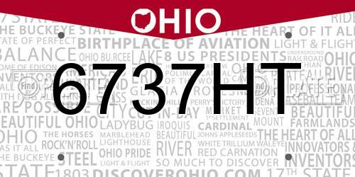 6737HT Ohio License Plate