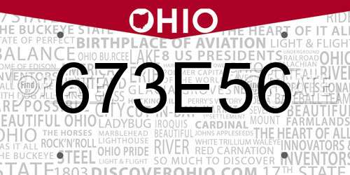 673E56 Ohio License Plate