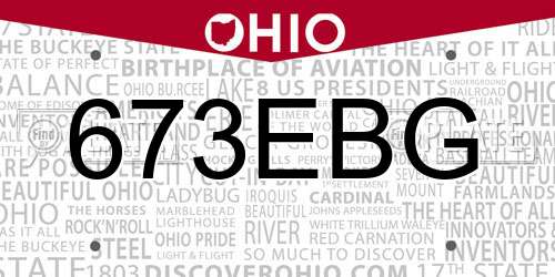673EBG Ohio License Plate