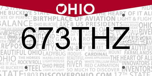 673THZ Ohio License Plate