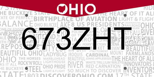 673ZHT Ohio License Plate