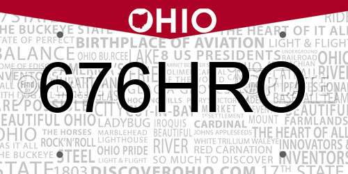676HRO Ohio License Plate
