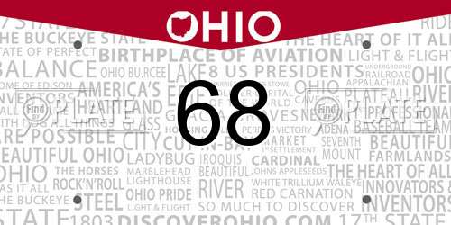 68 Ohio License Plate