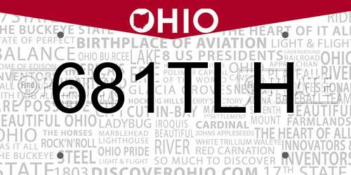 681TLH Ohio License Plate