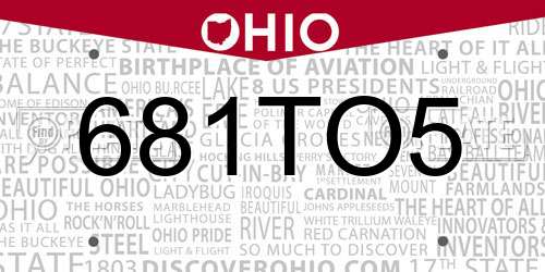 681TO5 Ohio License Plate