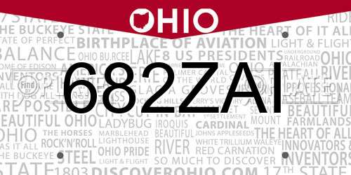 682ZAI Ohio License Plate