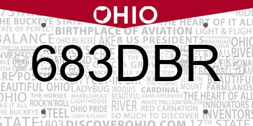 683DBR Ohio License Plate