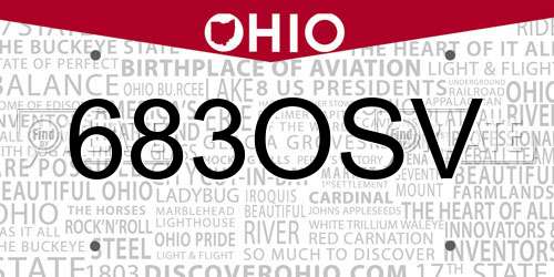 683OSV Ohio License Plate