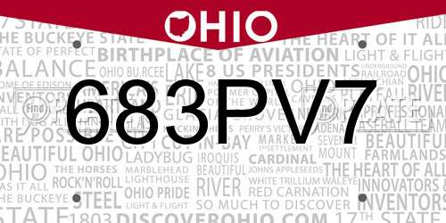 683PV7 Ohio License Plate