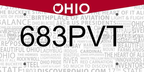 683PVT Ohio License Plate