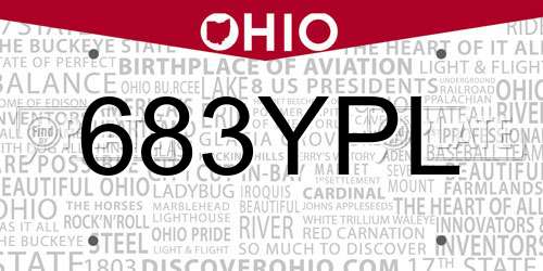 683YPL Ohio License Plate