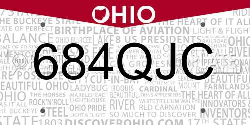 684QJC Ohio License Plate