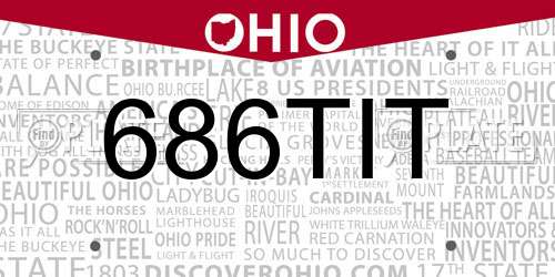 686TIT Ohio License Plate