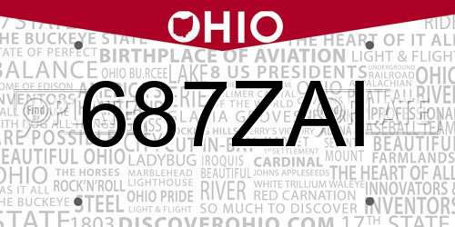 687ZAI Ohio License Plate