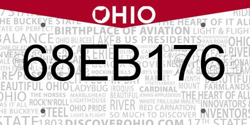 68EB176 Ohio License Plate