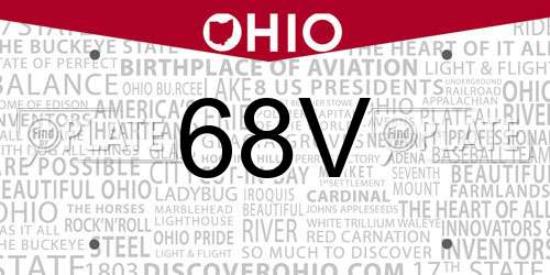 68V Ohio License Plate