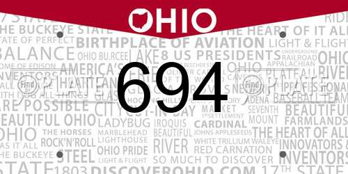 694 Ohio License Plate