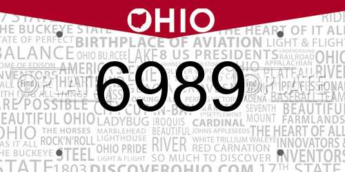 6989 Ohio License Plate
