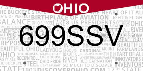 699SSV Ohio License Plate