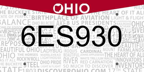 6ES930 Ohio License Plate