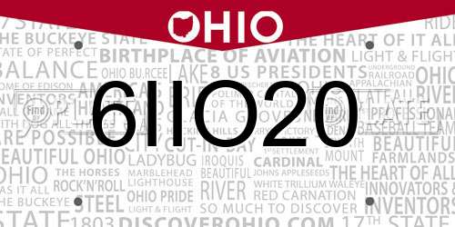 6IIO20 Ohio License Plate
