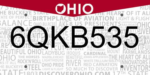 6QKB535 Ohio License Plate