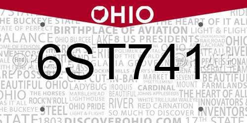 6ST741 Ohio License Plate