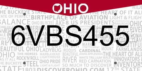 6VBS455 Ohio License Plate