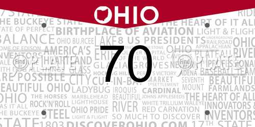 70 Ohio License Plate