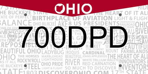 700DPD Ohio License Plate