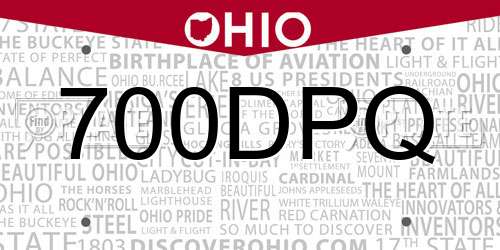 700DPQ Ohio License Plate