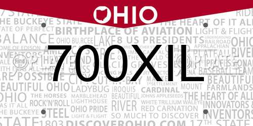 700XIL Ohio License Plate