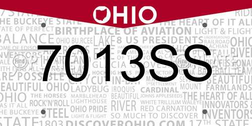 7013SS Ohio License Plate