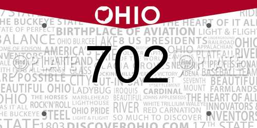 702 Ohio License Plate